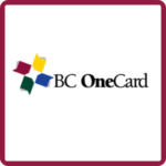 Logo is a picture of four coloured flags next to the words "BC ONE CARD"